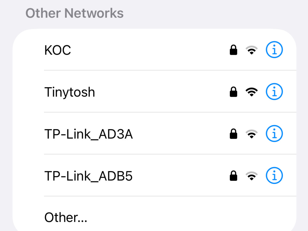 WiFi Settings on Phone